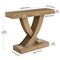43 Inch Farmhouse Entryway Table Brown Console Table with X-Shaped Frame